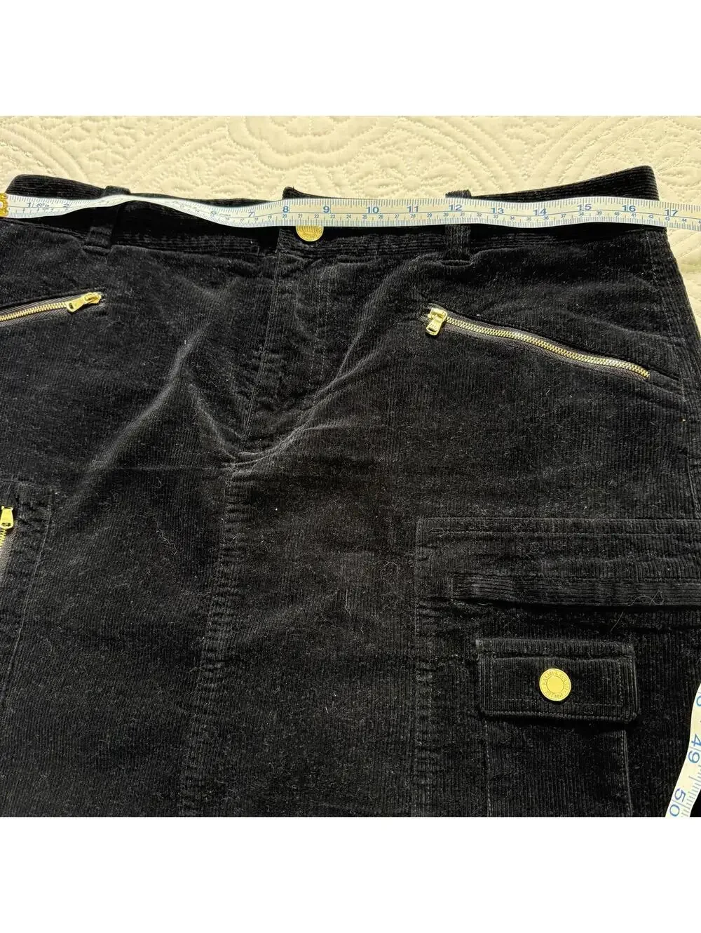 RALPH LAUREN GOLF SZ 10 Black Corduroy Skirt with Shorts underneath Quiet Luxury